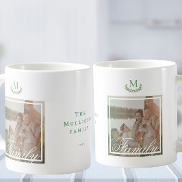 Caneca De Café Foto elegante Monograma Wreath