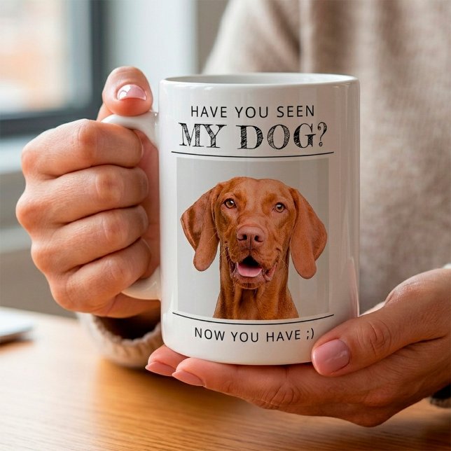 Caneca De Café Foto Engraçada de Cachorro Personalizada (Funny Personalized dog photo mug)