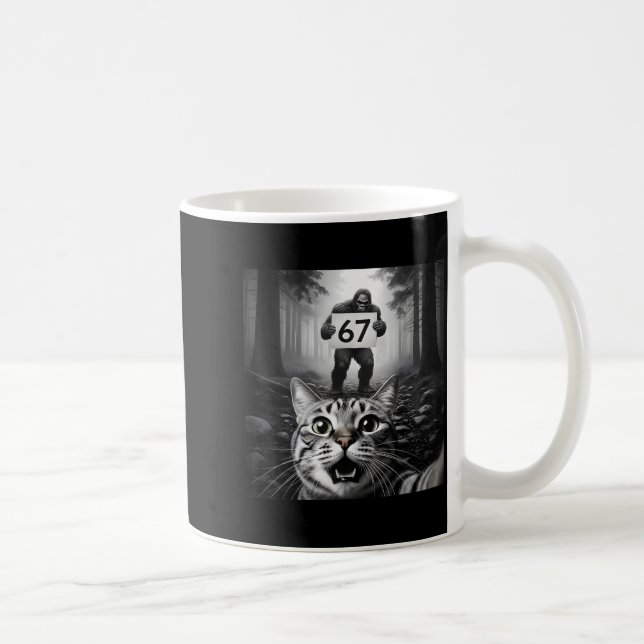 Caneca De Café Foto Engraçada de Gato com Pé Grande 67 Meme (Direita)