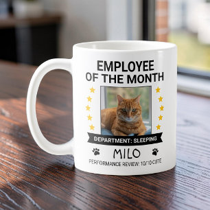 Caneca De Café Foto engraçada de gato no escritório, funcionário 