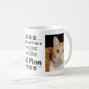 Caneca De Café Foto Engraçada Eu Só Quero Trabalho De Gato De C