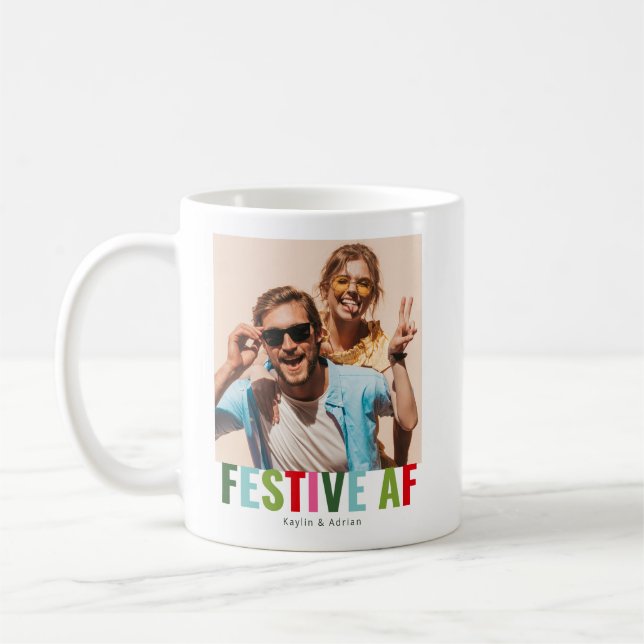 Caneca De Café Foto Engraçada Natal Festivo AF (Esquerda)