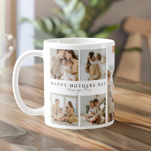 Caneca De Café Foto feliz do dia das mães Eu Te Amo Mãe