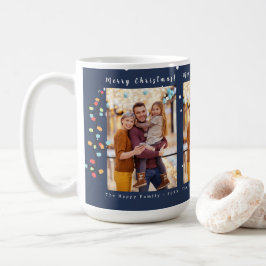 Caneca De Café Foto Feliz Natal Neve Whimsy Blue