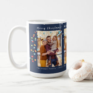 Caneca De Café Foto Feliz Natal Neve Whimsy Blue
