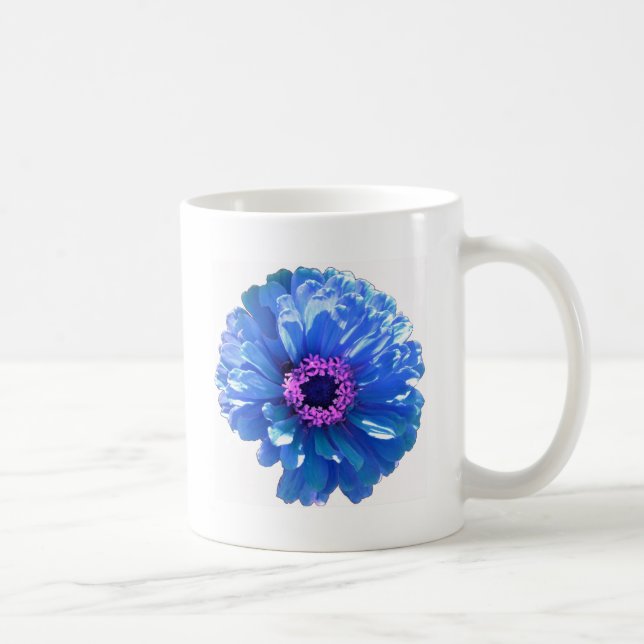 Caneca De Café Foto floral azul-margarida (Direita)