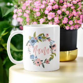 Caneca De Café Foto Floral Floral Wreath & Heart do Script Nana B