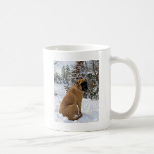 Caneca De Café Foto inglesa da pose neve" do cão do Mastiff da "