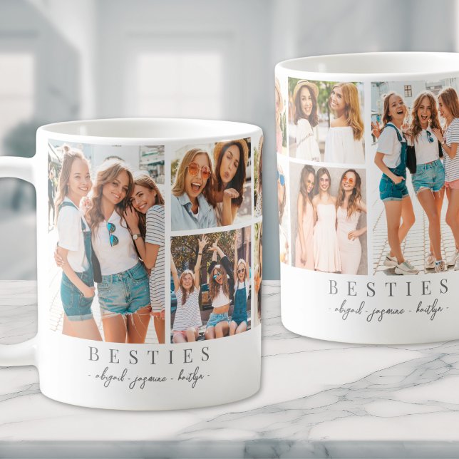 Caneca De Café Foto Mínima de BFF para Melhores Amigos (Best Friends Chic Minimalist BFF Photo Coffee Mug)