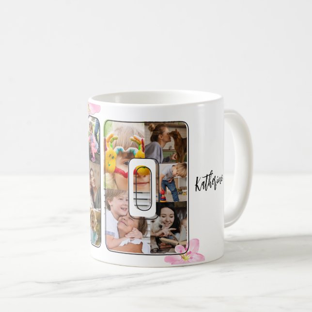 Caneca De Café Foto múltipla aniversário de 40 anos feliz e fabul (Frente Esquerda)