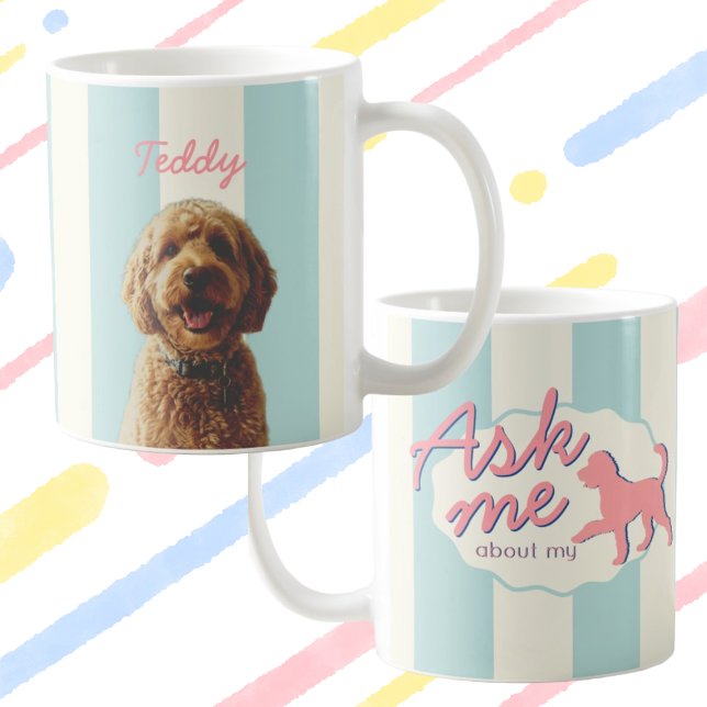 Caneca De Café Foto & Nome de Cachorro Personalizado Retro com Li (Criador carregado)