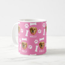 Foto & Nome de Cachorro Personalizado Rosa