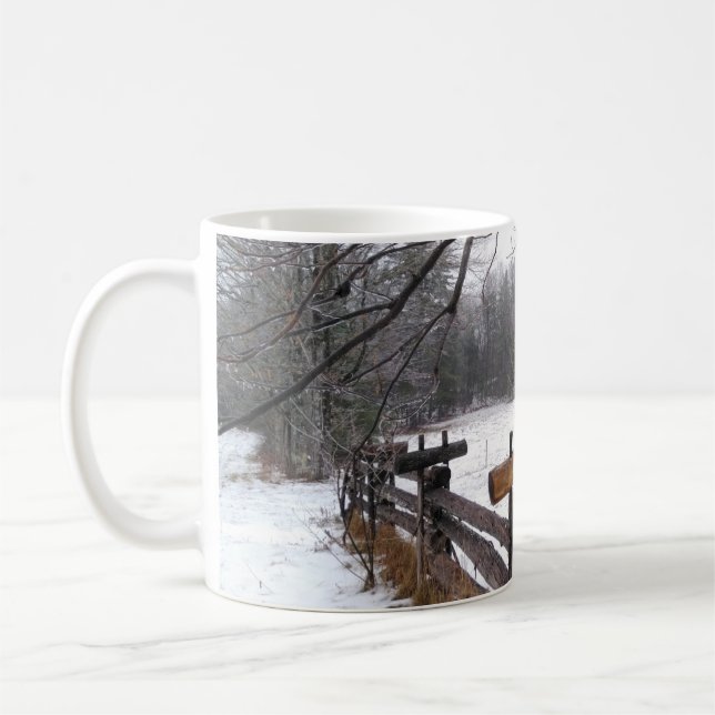 Caneca De Café Foto original - cenário de inverno de neve (Esquerda)