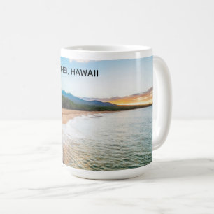 Caneca De Café Foto Panorâmica da Praia de Makena Kihei Maui Hava
