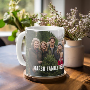 Caneca De Café Foto Panorâmica de Reunião da Família com Tipo