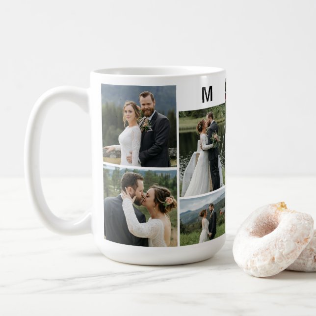 Caneca De Café Foto personalizada 10 com nome e monograma do Casa (Com Donut)