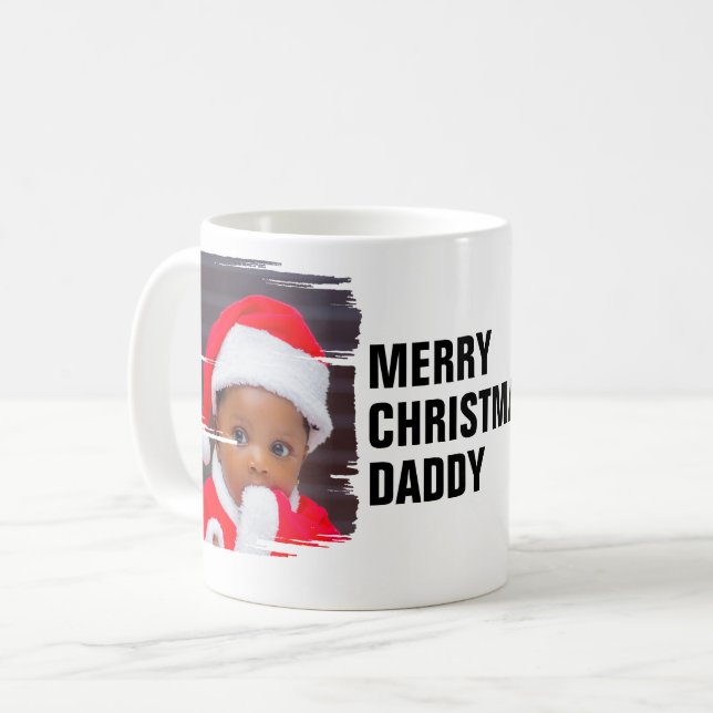 Caneca De Café Foto personalizada 2 Feliz Natal (Frente Esquerda)