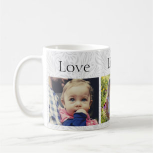 Caneca De Café Foto Personalizada 3/ Cinza Mínima Elegante