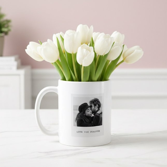Caneca De Café Foto Personalizada – Amo Você Para Sempre Personal (Criador carregado)