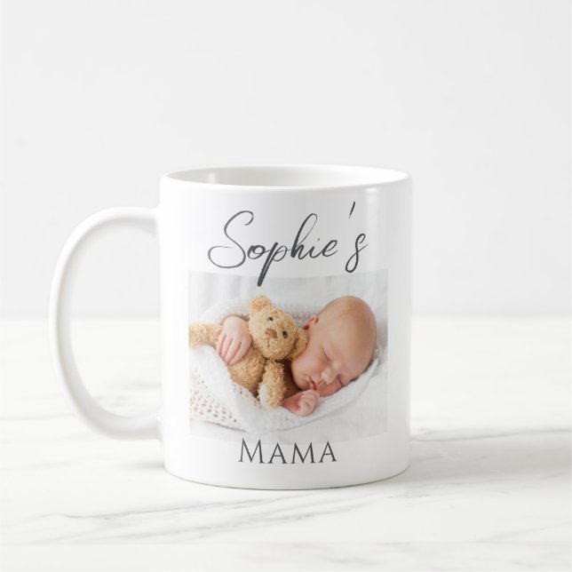 Caneca De Café Foto personalizada Baby Mama Mug (Esquerda)