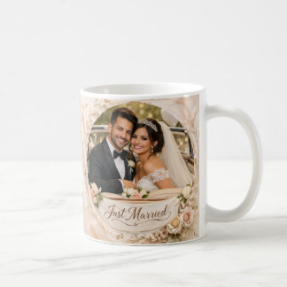 Caneca De Café Foto Personalizada Casamento Floral