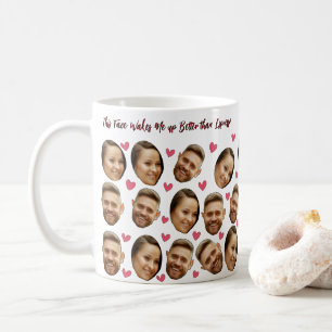Caneca De Café Foto Personalizada com Rosto de Casal com Coração