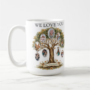 Caneca De Café Foto Personalizada da Árvore Genealógica da Avó