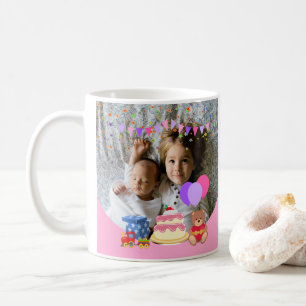 Caneca De Café Foto personalizada da celebração do aniversári