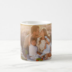 Caneca De Café Foto Personalizada da Família – Sobrenome Personal