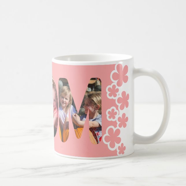 Caneca De Café Foto personalizada da mãe rosa (Direita)