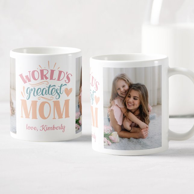 Caneca De Café Foto personalizada da maior mãe do mundo (Criador carregado)
