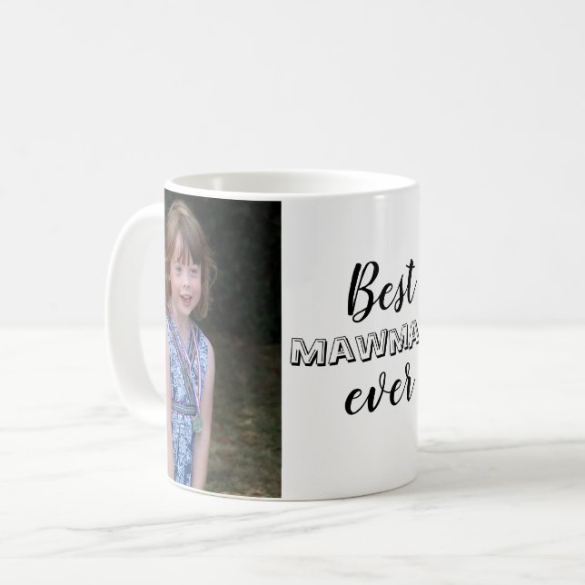 Caneca De Café Foto Personalizada Da Melhor Mamaw (Frente Esquerda)