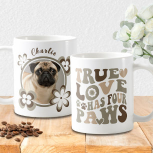 Caneca De Café Foto Personalizada Da Tipografia Das Flores De Cãe