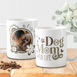 Caneca De Café Foto Personalizada Da Tipografia Das Flores De Cãe
