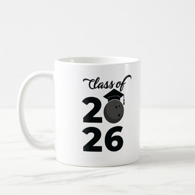 Caneca De Café Foto Personalizada da Turma de 2026 de Boliche (Esquerda)