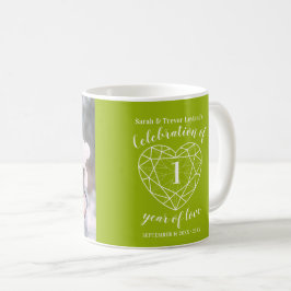 Caneca De Café Foto personalizada de 1rua de aniversário verde