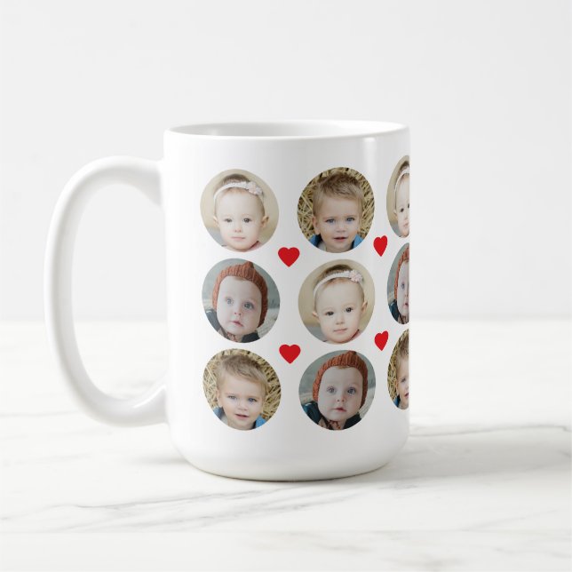 Caneca De Café Foto personalizada de 3 crianças (Esquerda)