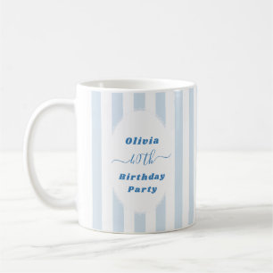 Caneca De Café Foto Personalizada de 40º Aniversário com Listras