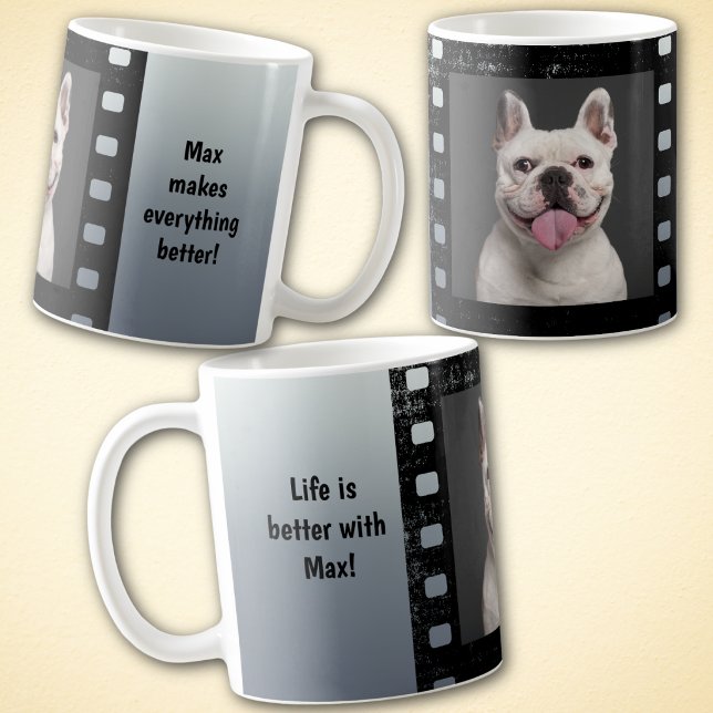 Caneca De Café Foto Personalizada de Cachorro (Capture your favorite pet photo on this custom mug. Add name or fun quote to make it your own. )