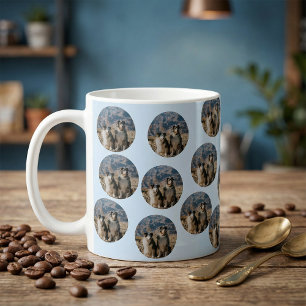 Caneca De Café Foto Personalizada de Cachorro Azul Claro Person