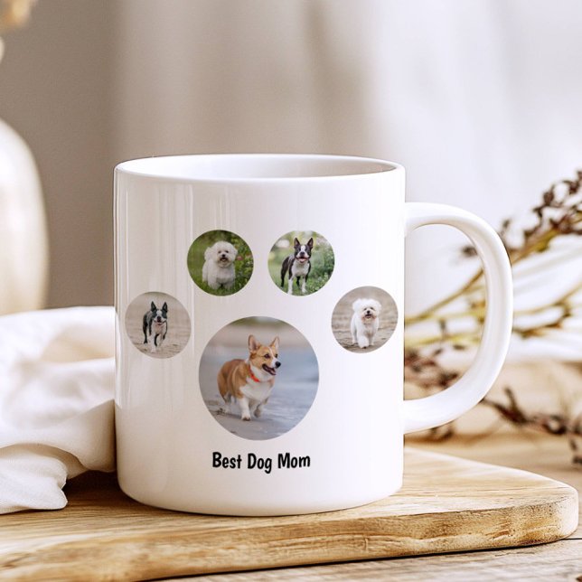 Caneca De Café Foto Personalizada de Cachorro com Pegada de Pata (Criador carregado)