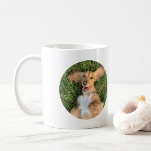 Caneca De Café Foto Personalizada de Cachorro com Texto   Present