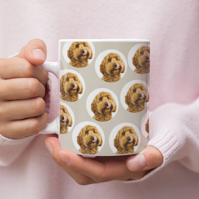 Caneca De Café Foto Personalizada de Cachorro | Rosto de Pet Pers (Criador carregado)