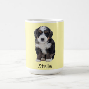 Caneca De Café Foto personalizada de cão - Amarelo pastel com nom