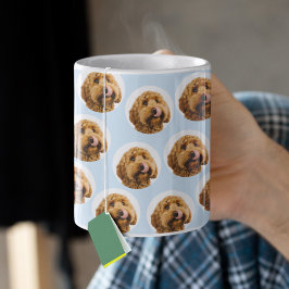 Caneca De Café Foto personalizada de cão | Azul claro personaliza