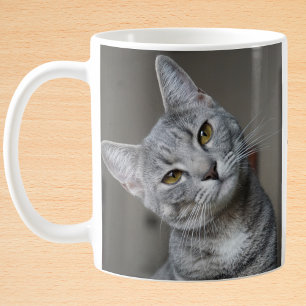 Caneca De Café Foto Personalizada de Cat Personalizada Moderna