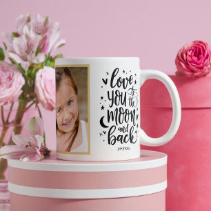 Caneca De Café Foto Personalizada De COR EDITÁVEL À Lua E Ao Fu