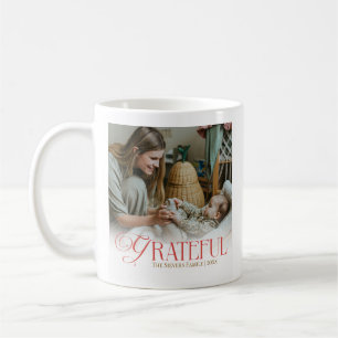 Caneca De Café Foto Personalizada de Família Grata