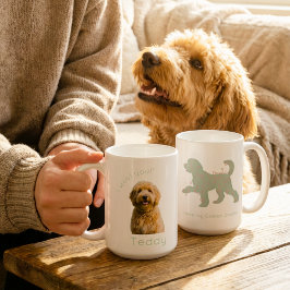 Caneca De Café Foto Personalizada de Golden Doodle - Eu Te Adoro