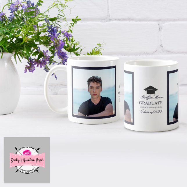 Caneca De Café Foto Personalizada de Graduação Moderna de Formand (Criador carregado)
